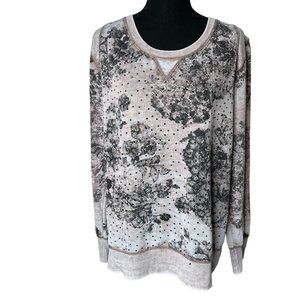 Jeans by Buffalo Women's Brown Embroidered Pullover Long Sleeve Sweater Sz L‎